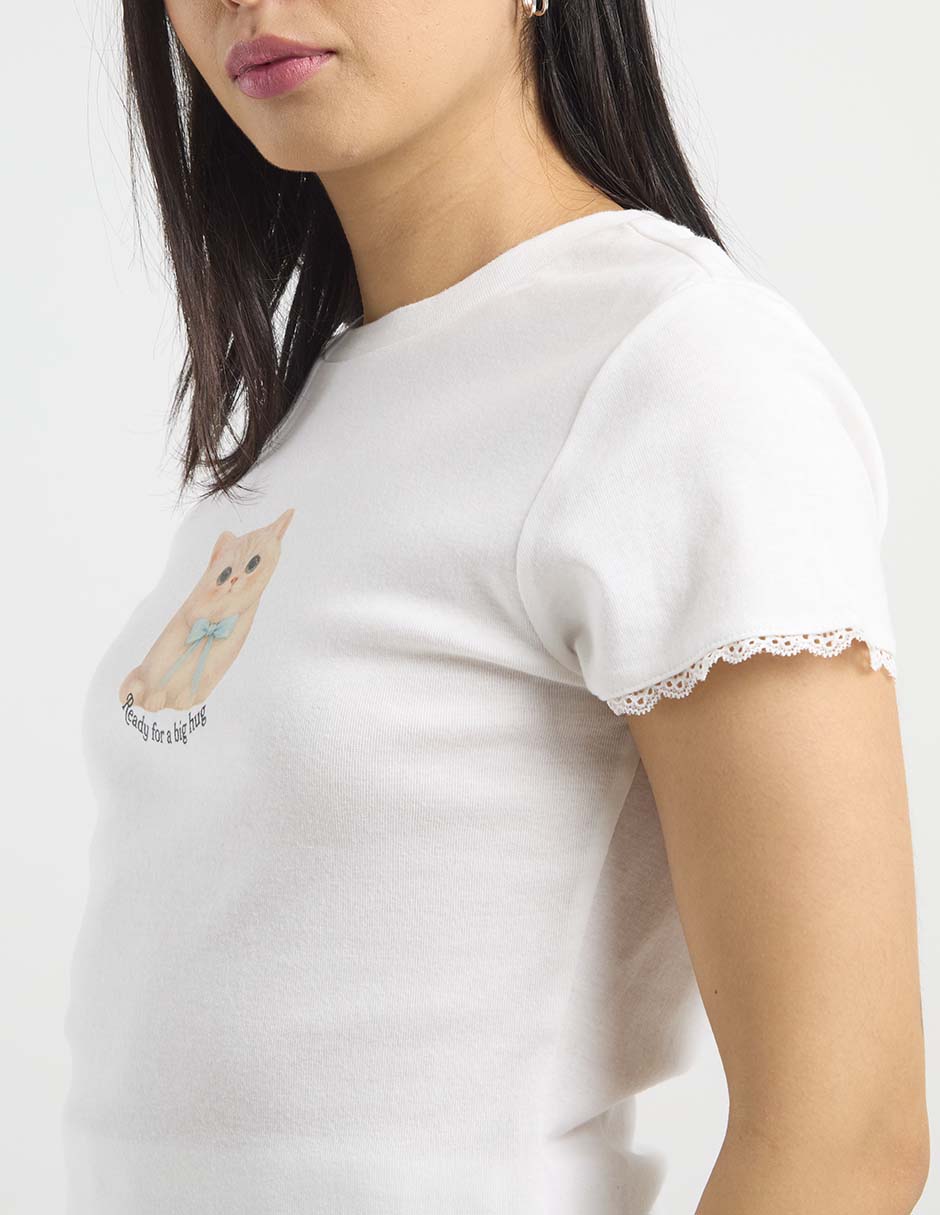 Playera manga corta cuello redondo para mujer 10