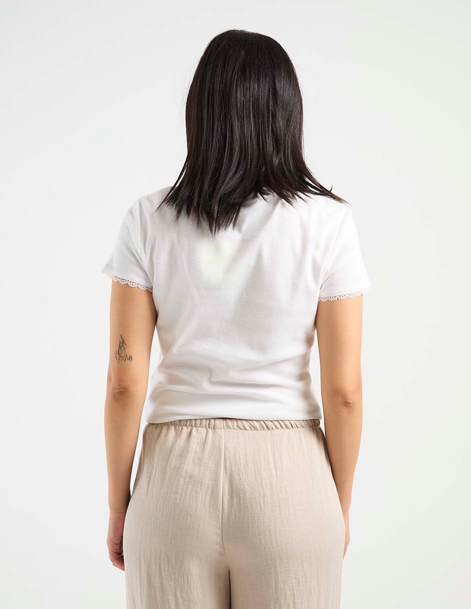 Playera manga corta cuello redondo para mujer 11