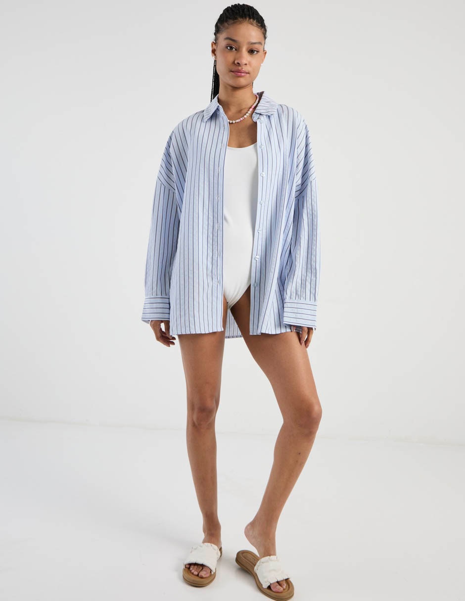 Blusa camisera That's It manga larga para mujer