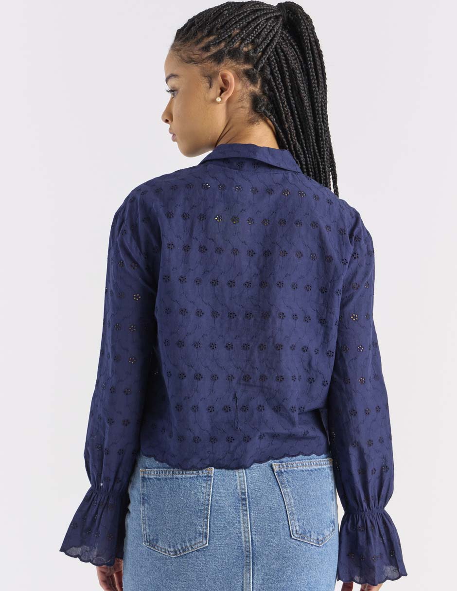 Blusa camisera manga larga para mujer 5