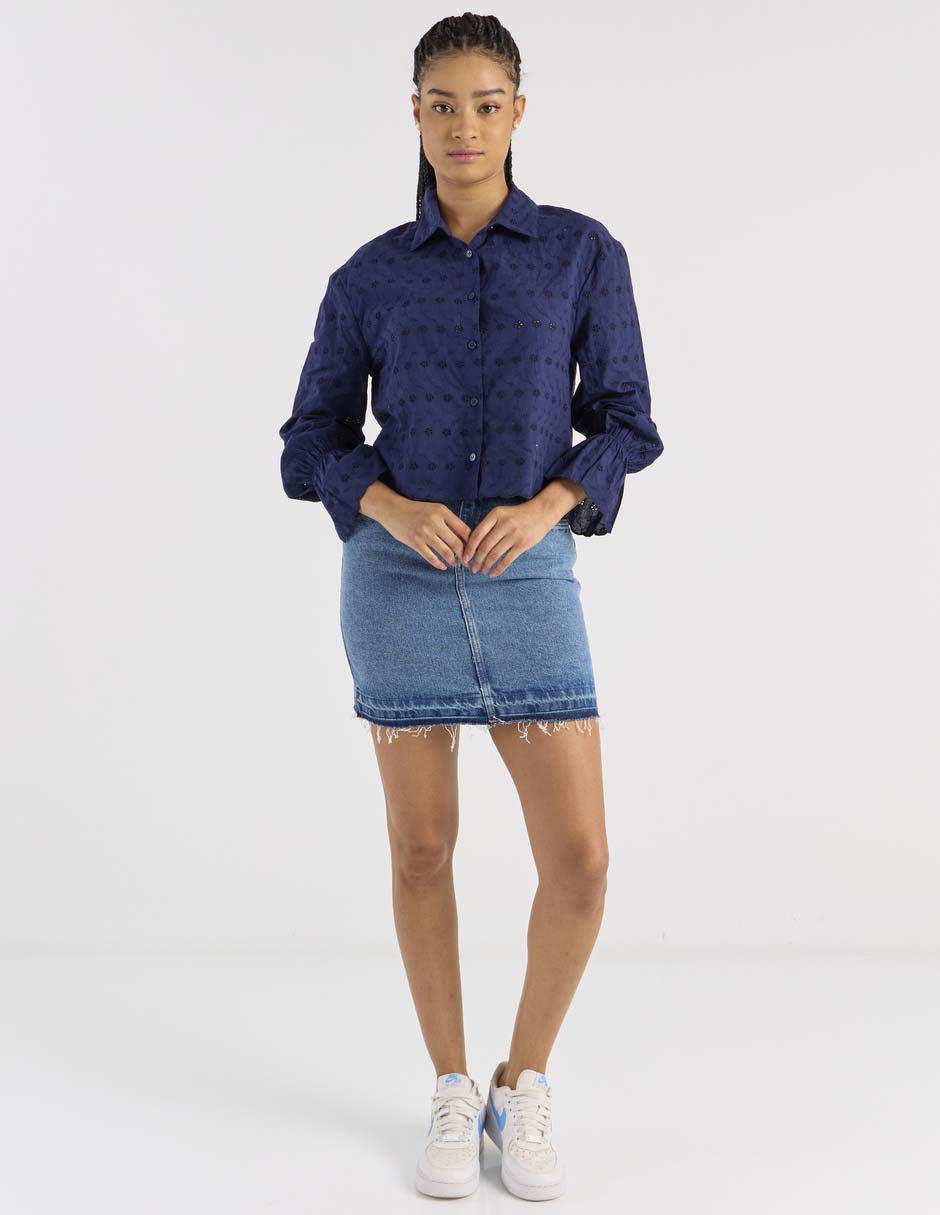 Blusa camisera manga larga para mujer 6