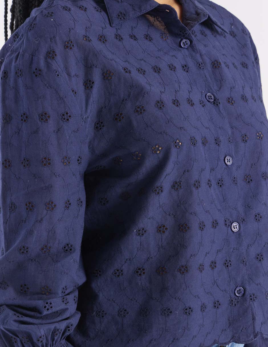 Blusa camisera manga larga para mujer 7