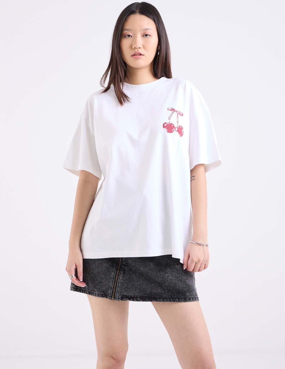 Playera manga corta cuello redondo para mujer 1