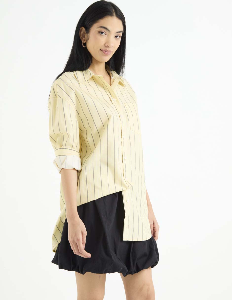 Blusa camisera That's It manga larga para mujer