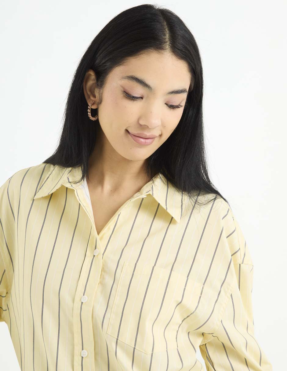 Blusa camisera That's It manga larga para mujer