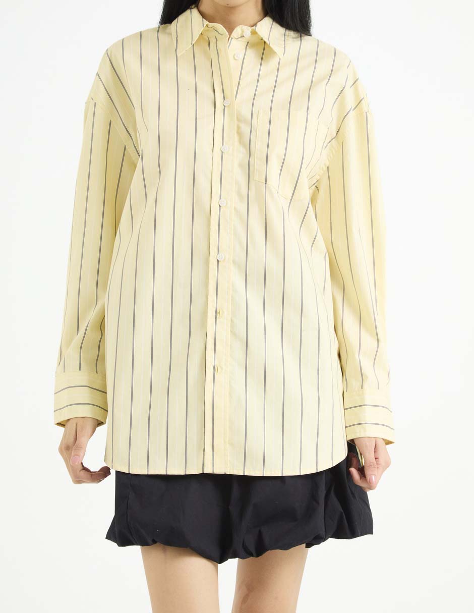 Blusa camisera That's It manga larga para mujer
