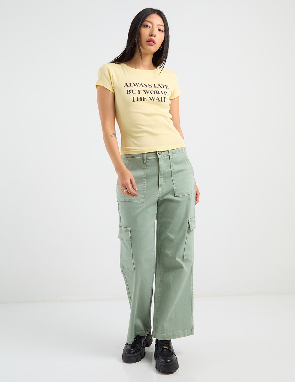 Playera manga corta cuello redondo mujer 4