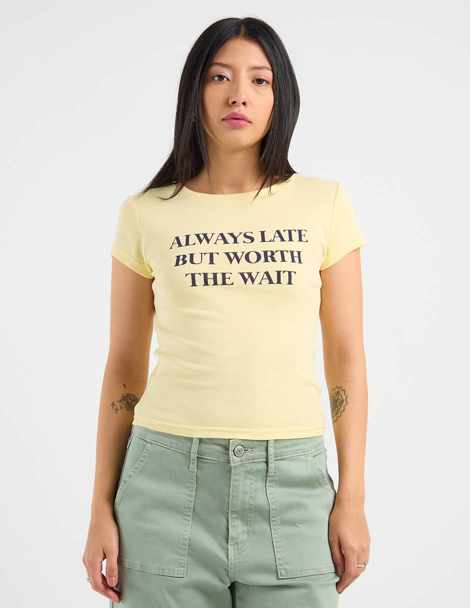 Playera manga corta cuello redondo para mujer 1