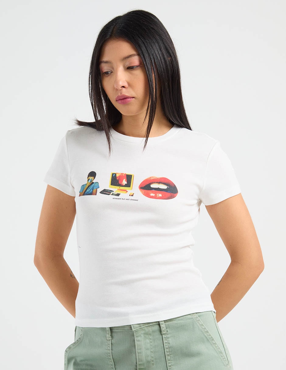 Playera manga corta cuello redondo para mujer 7