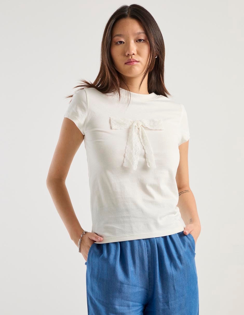 Playera manga corta cuello redondo para mujer 1