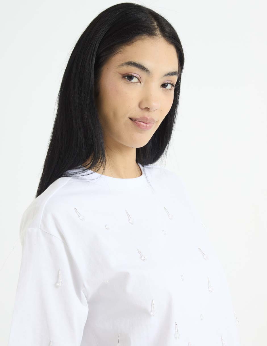 Playera manga corta cuello redondo para mujer 7
