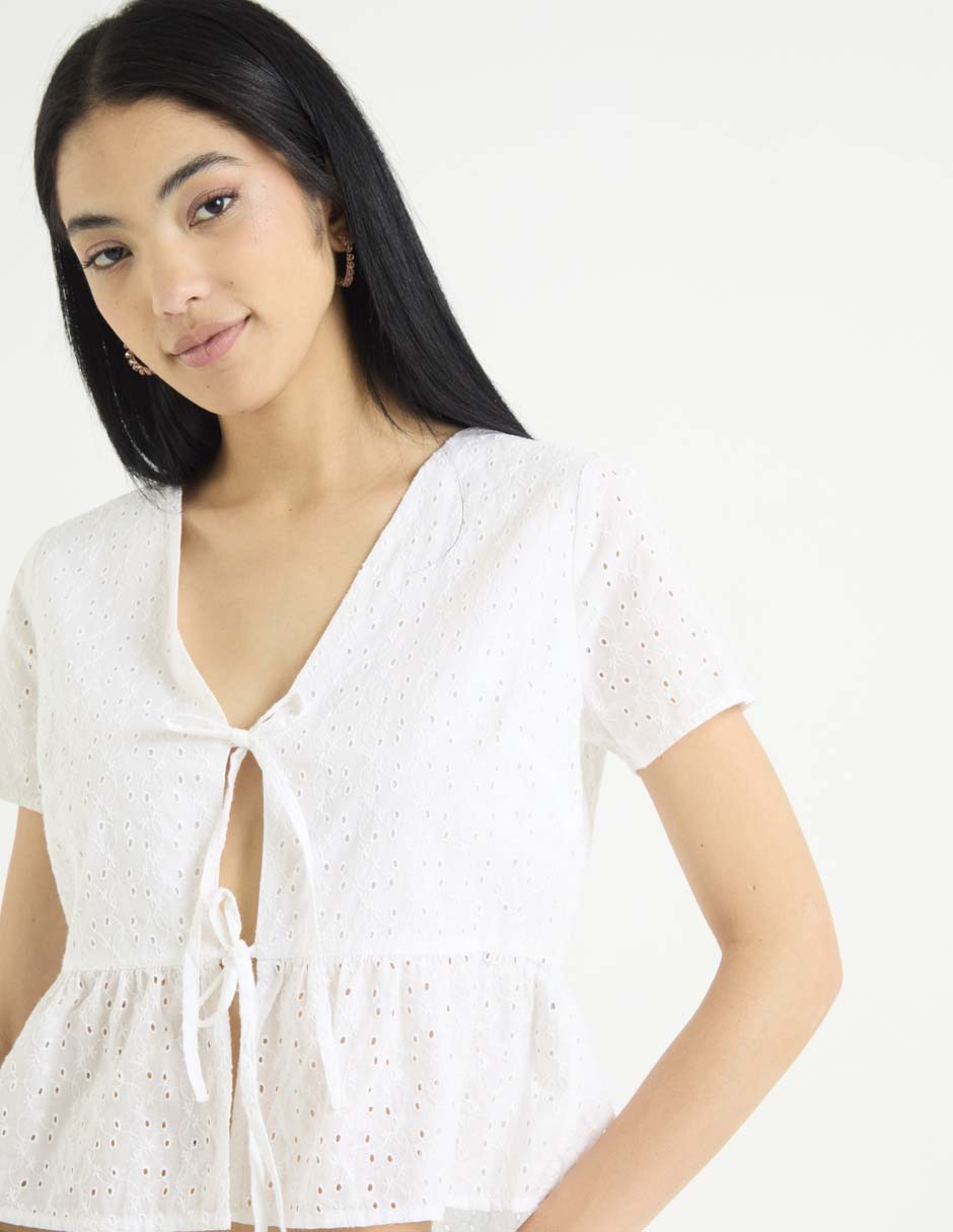 Blusa manga corta para mujer 7