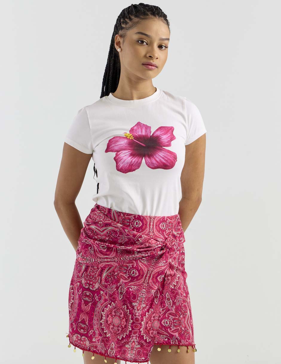 Playera manga corta cuello redondo para mujer 1