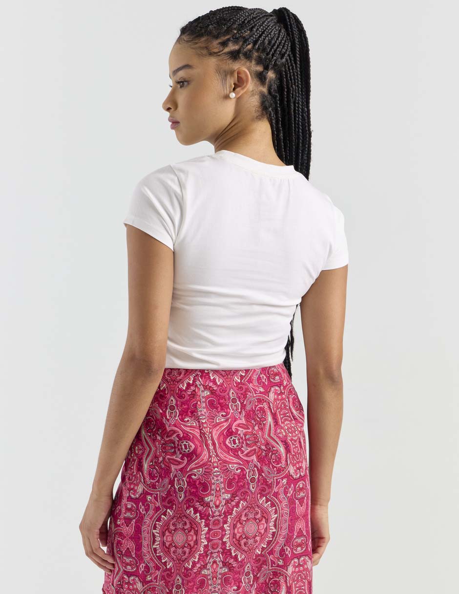 Playera manga corta cuello redondo para mujer 6