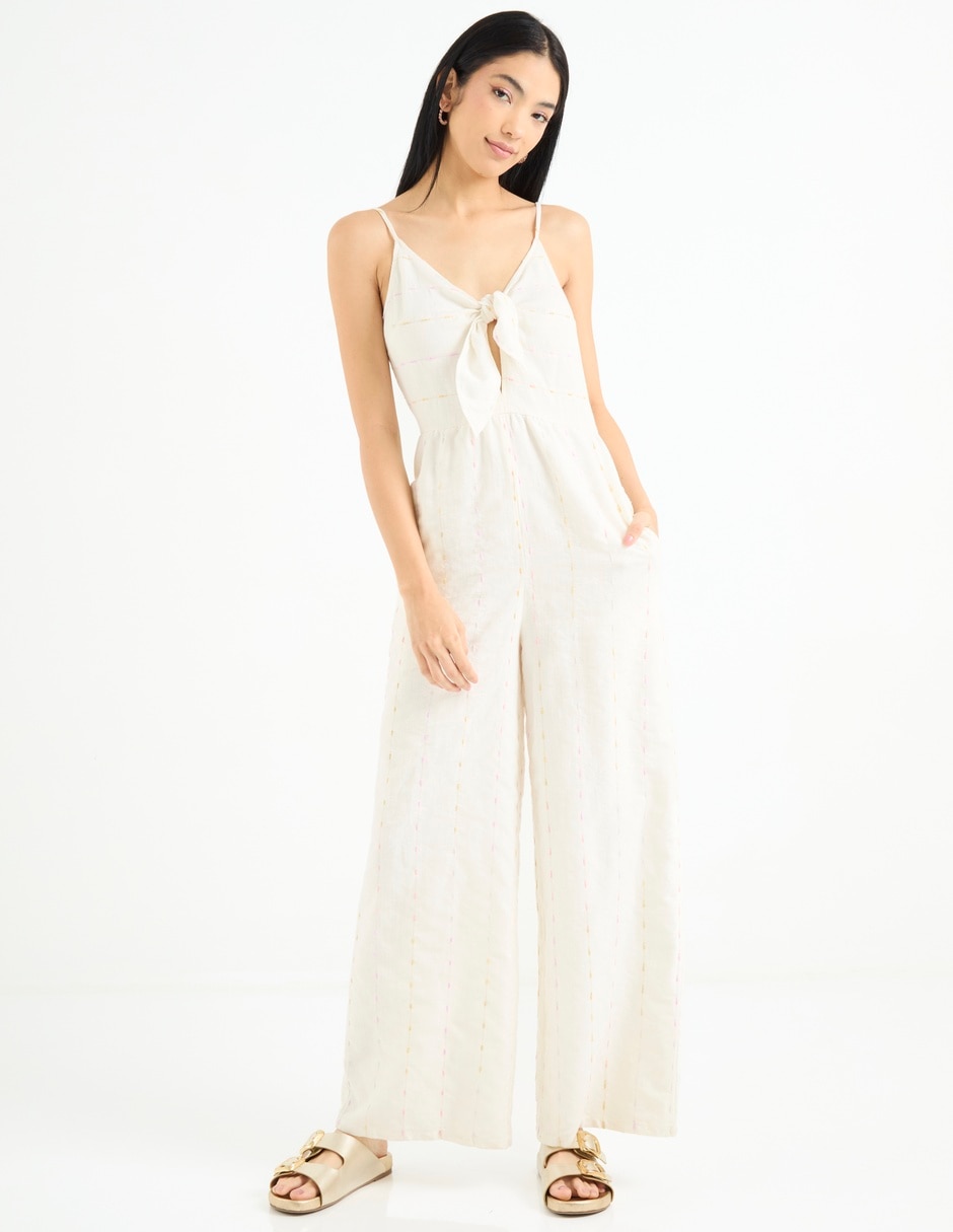 Jumpsuit estampado a rayas para mujer 1
