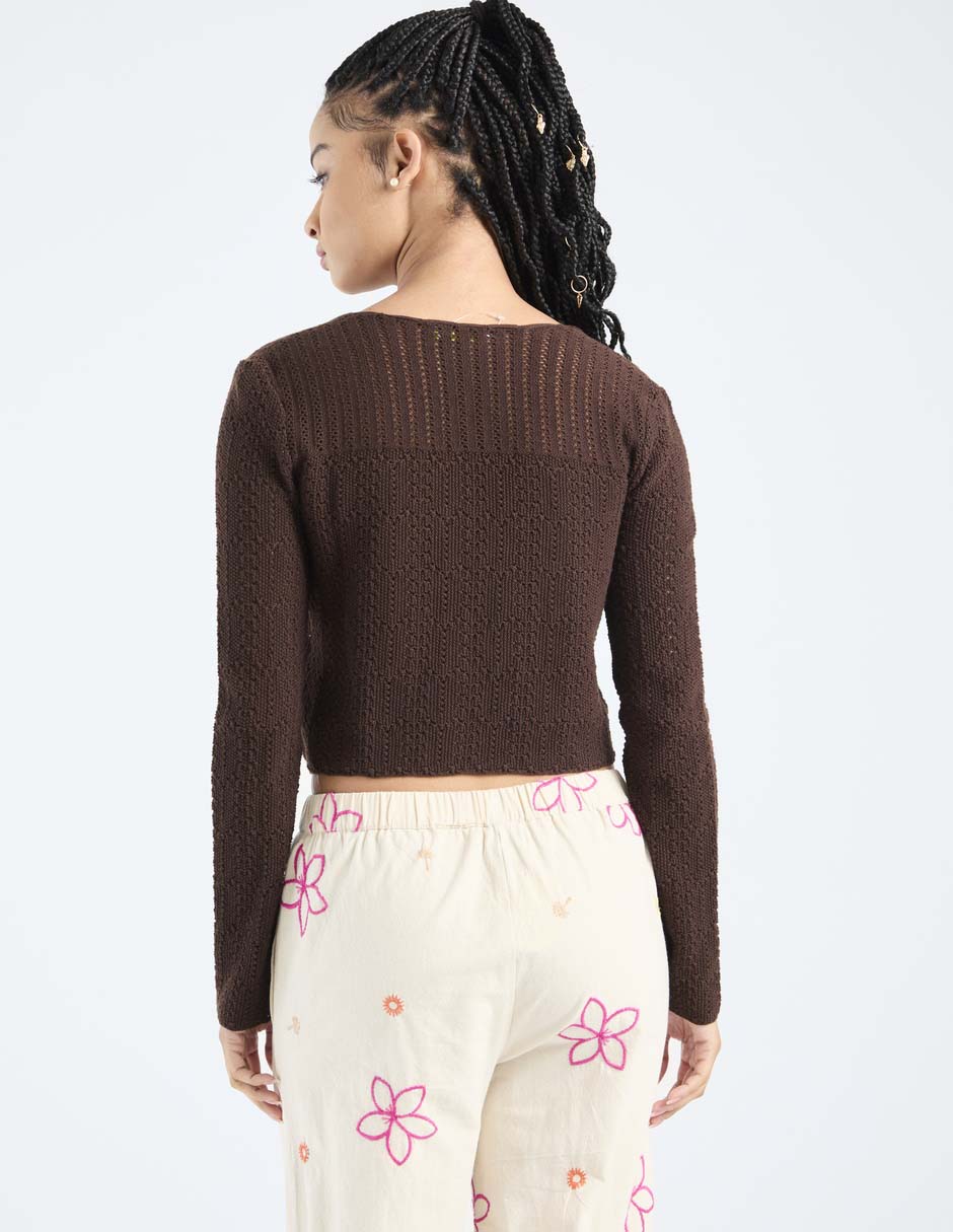 Suéter cuello v para mujer 4