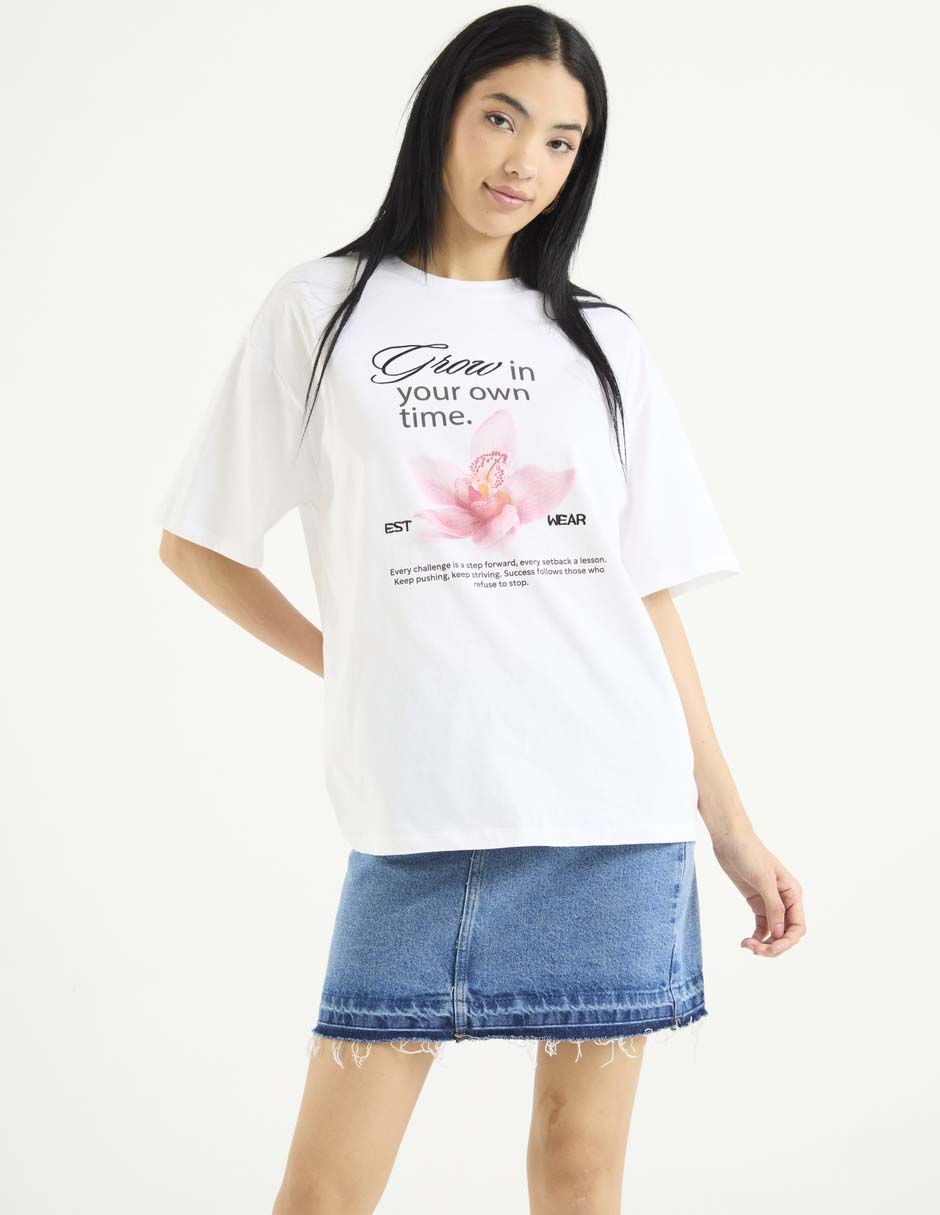 Playera manga corta cuello redondo para mujer Playera manga corta cuello redondo para mujer