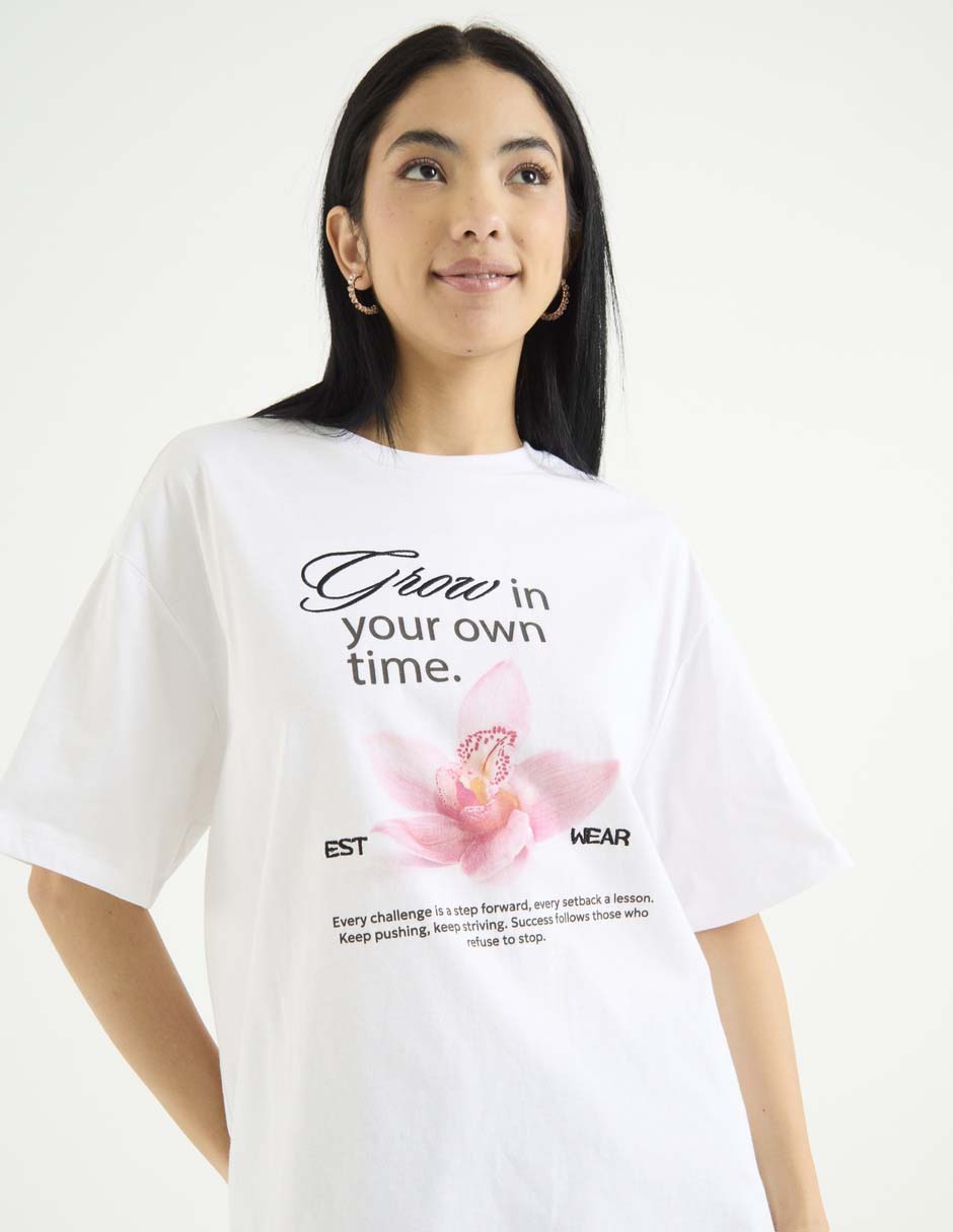 Playera manga corta That's It cuello redondo para mujer