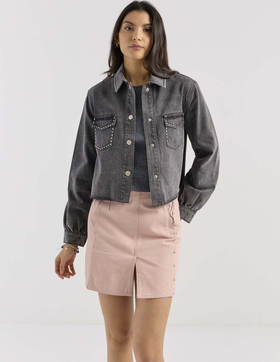 Chamarra denim de mezclilla para mujer 1
