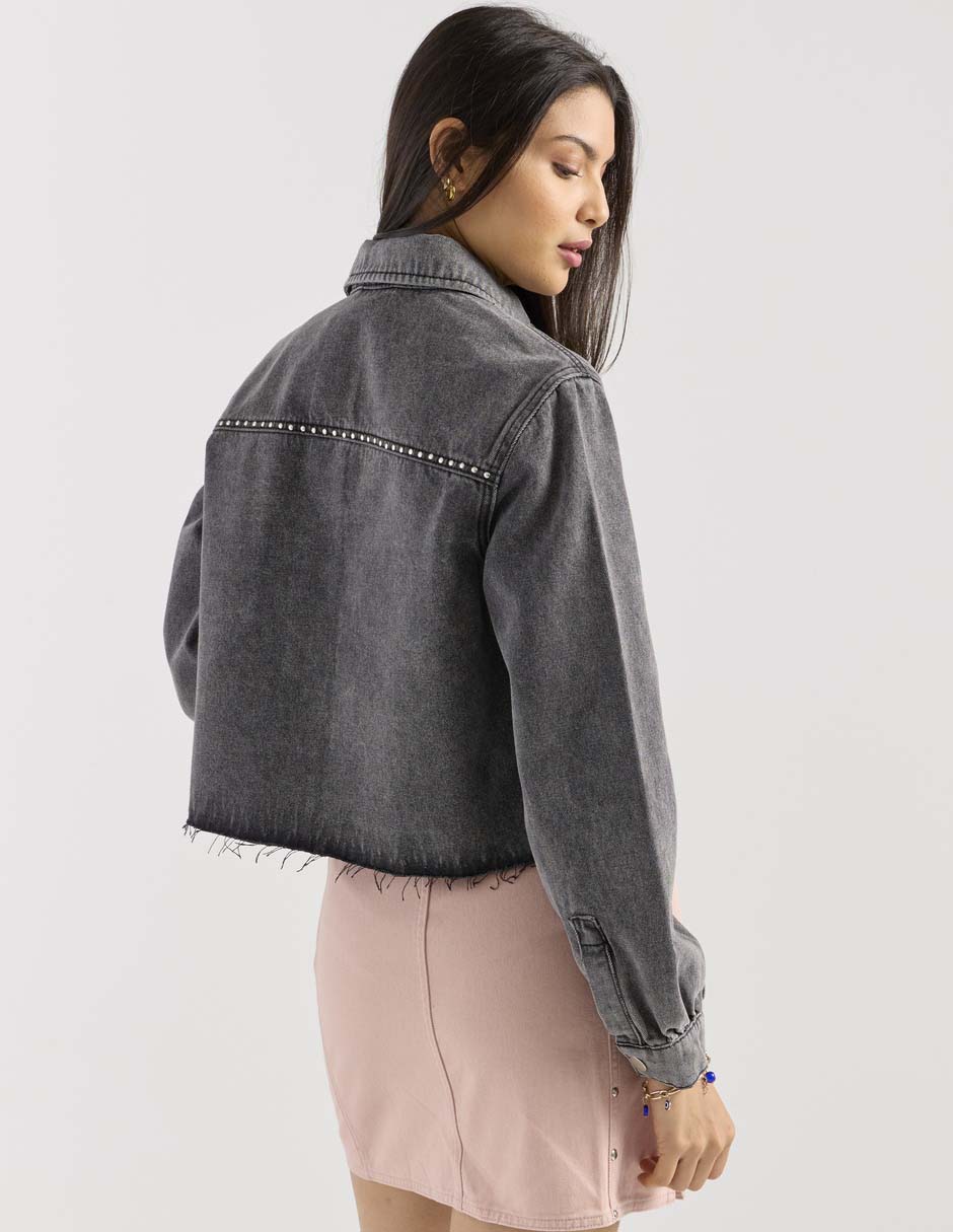Chamarra denim de mezclilla para mujer 5