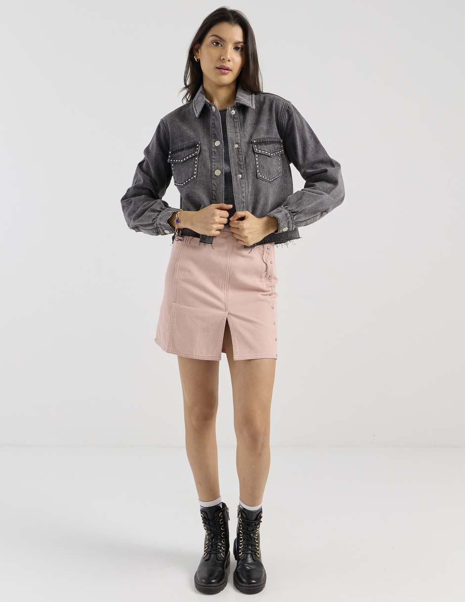 Chamarra denim de mezclilla para mujer 6