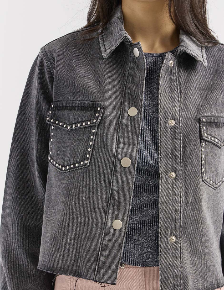 Chamarra denim de mezclilla para mujer 7