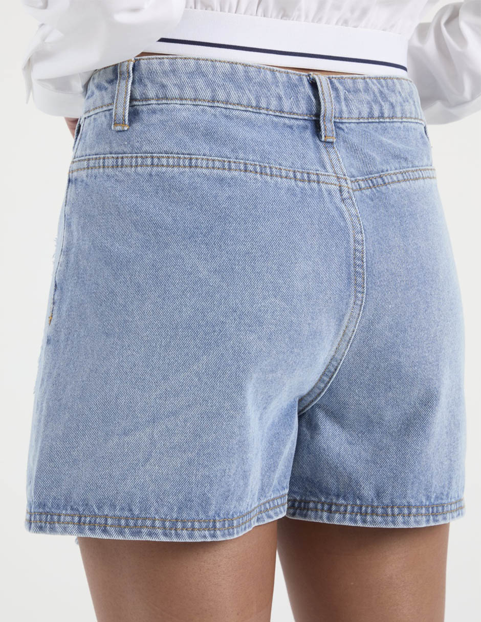 Falda short de mezclilla a la cintura 10