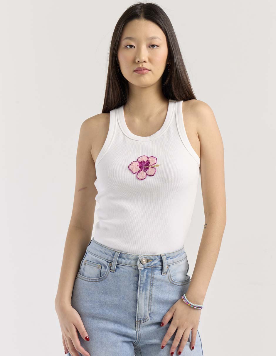 Top cuello redondo tirante ancho Top cuello redondo tirante ancho