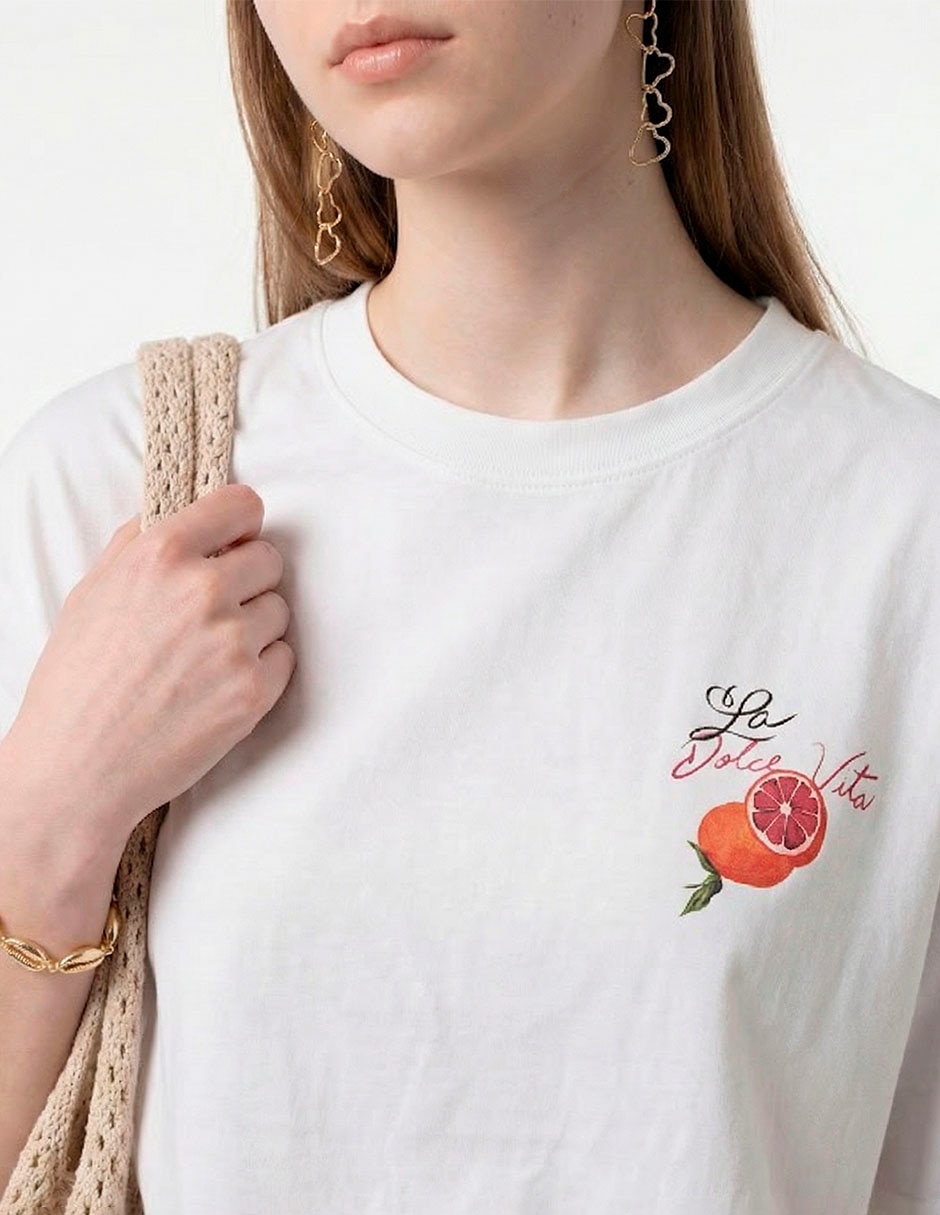 Playera manga corta That's It cuello redondo para mujer