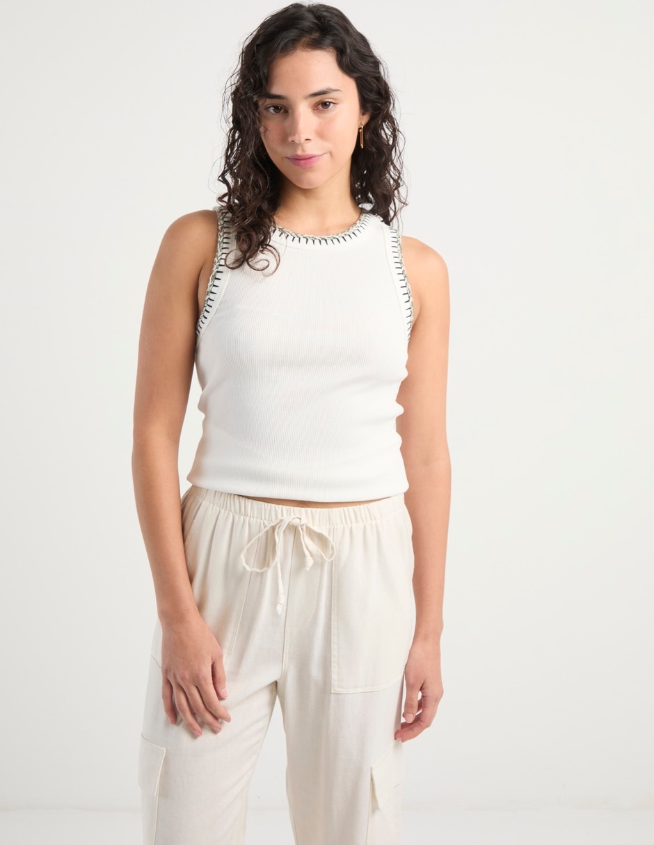 Top cuello redondo tirante ancho 5