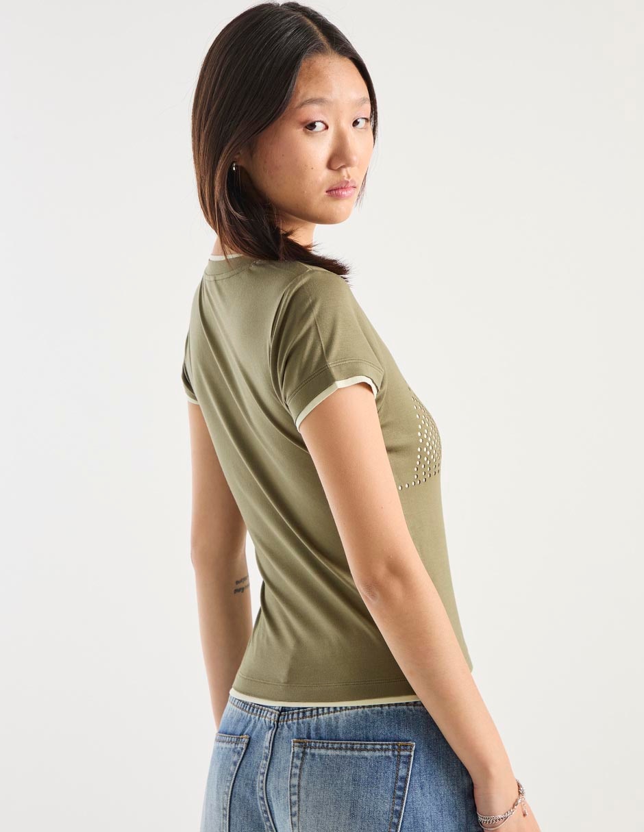Playera manga corta cuello redondo mujer 4