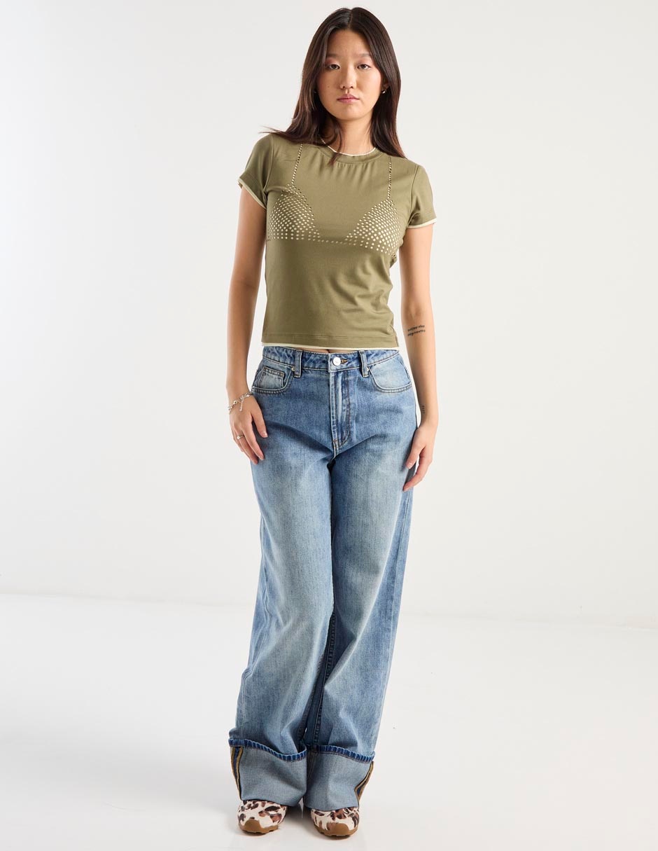 Playera manga corta cuello redondo mujer 3