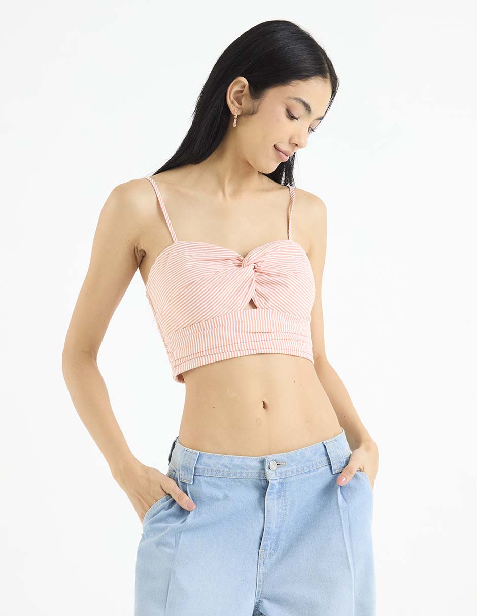 Top escote corazón tirante ajustable