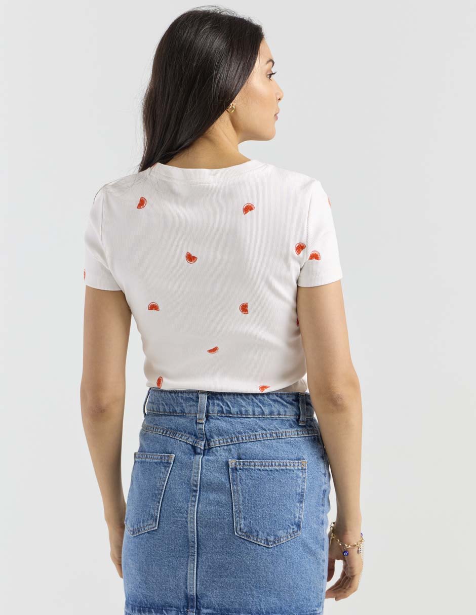 Playera manga corta cuello redondo mujer 5