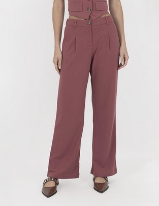 Pantalón plisado straight para mujer