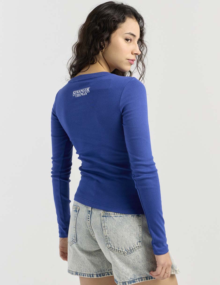 Playera manga larga cuello redondo para mujer 5