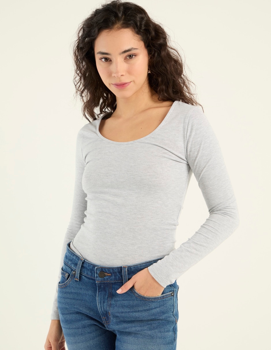 Blusa manga larga para mujer