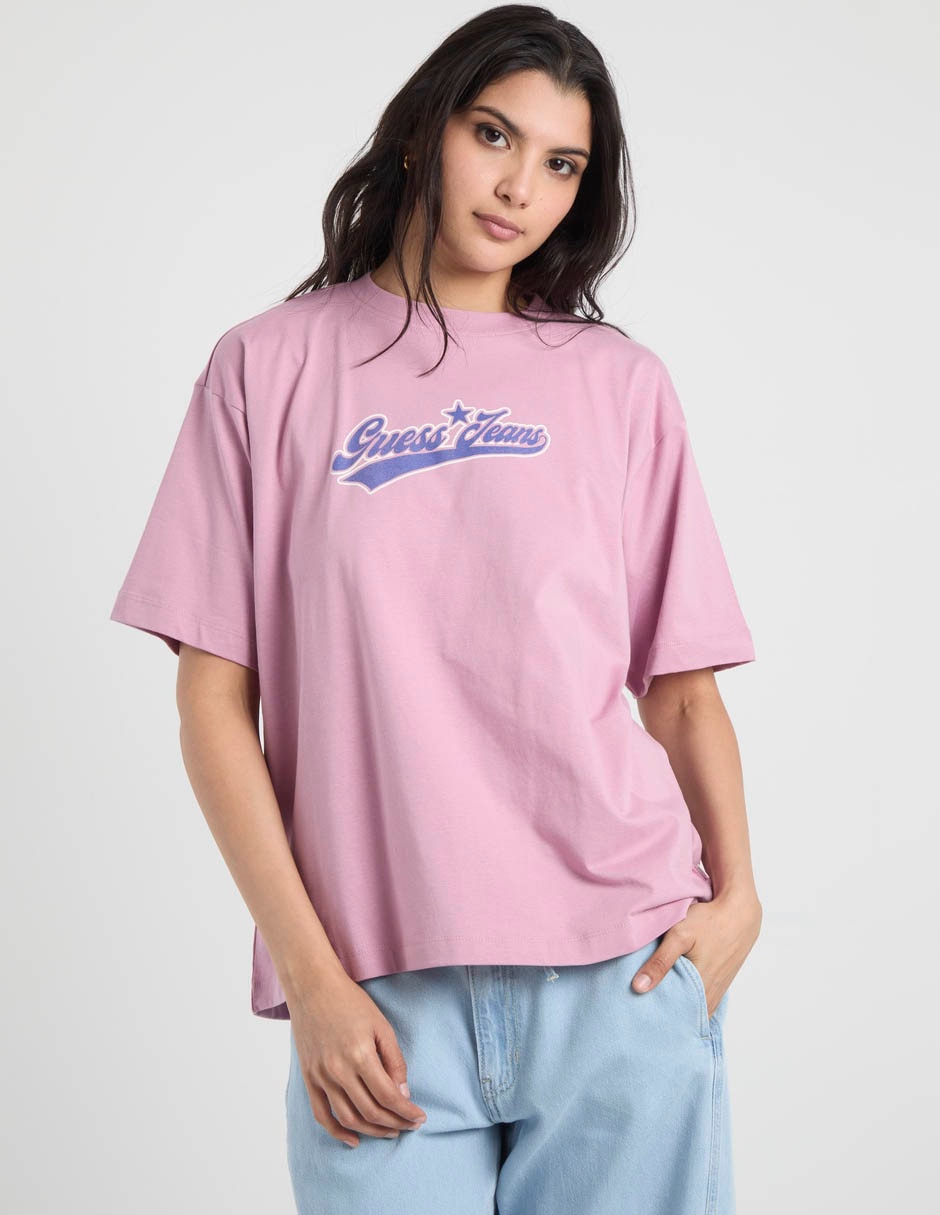 Playera manga corta cuello redondo para mujer