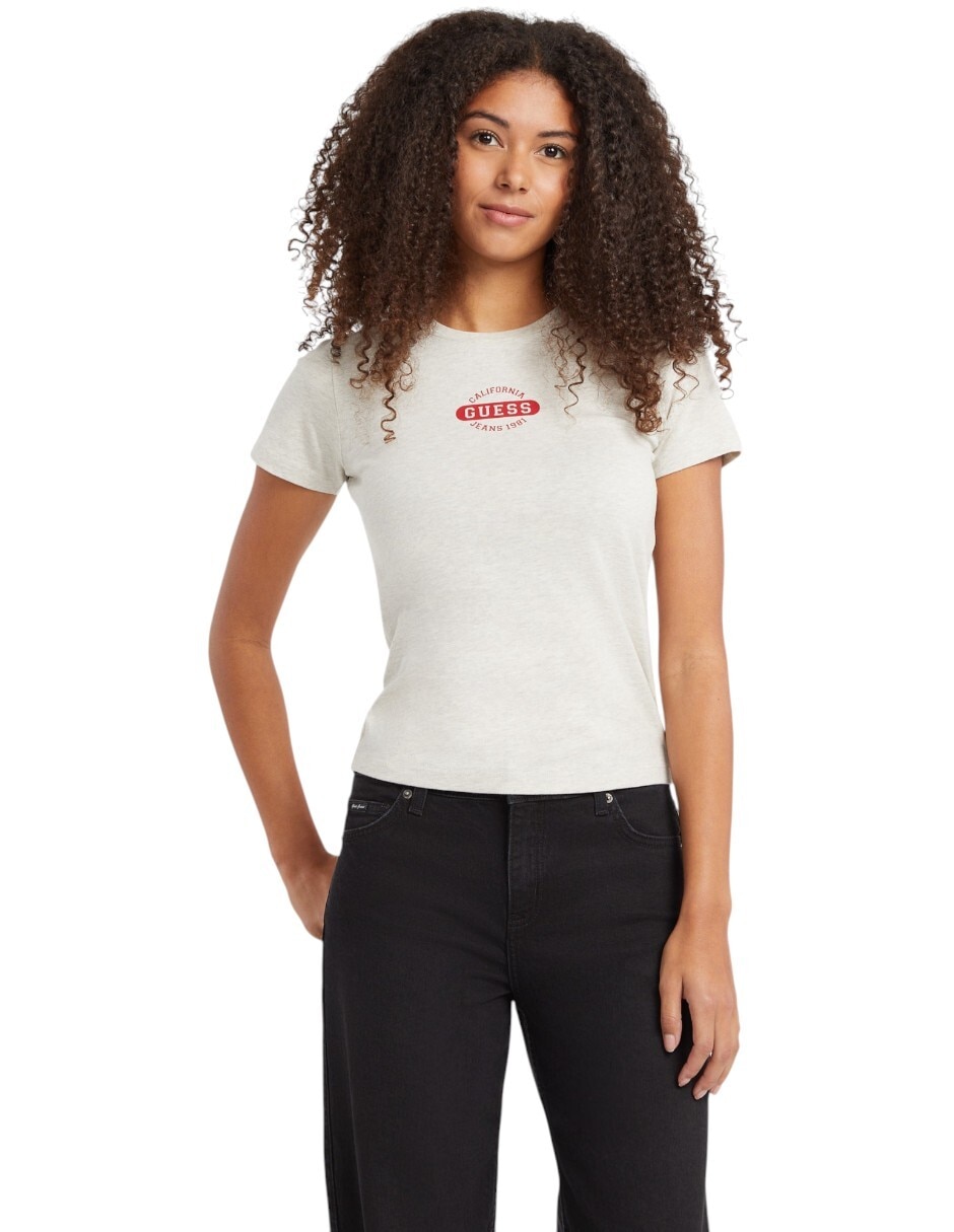Playera manga corta cuello redondo para mujer Playera manga corta cuello redondo para mujer