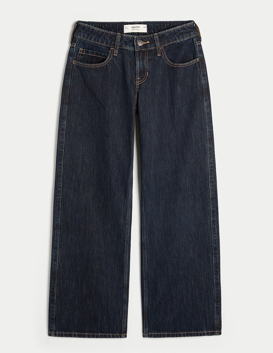 Jeans baggy Hollister Ki355-5569-275 corte cadera para mujer
