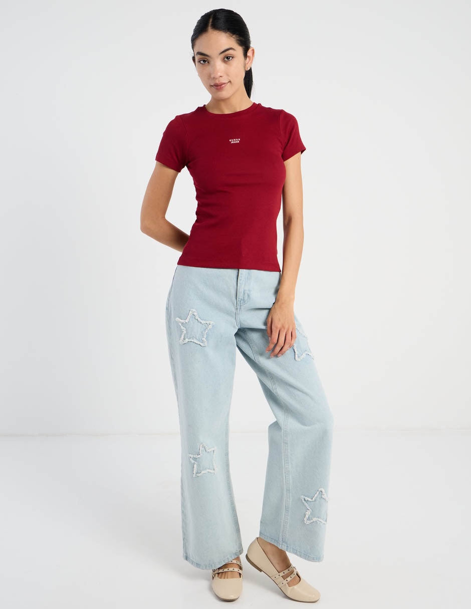 Top cuello redondo