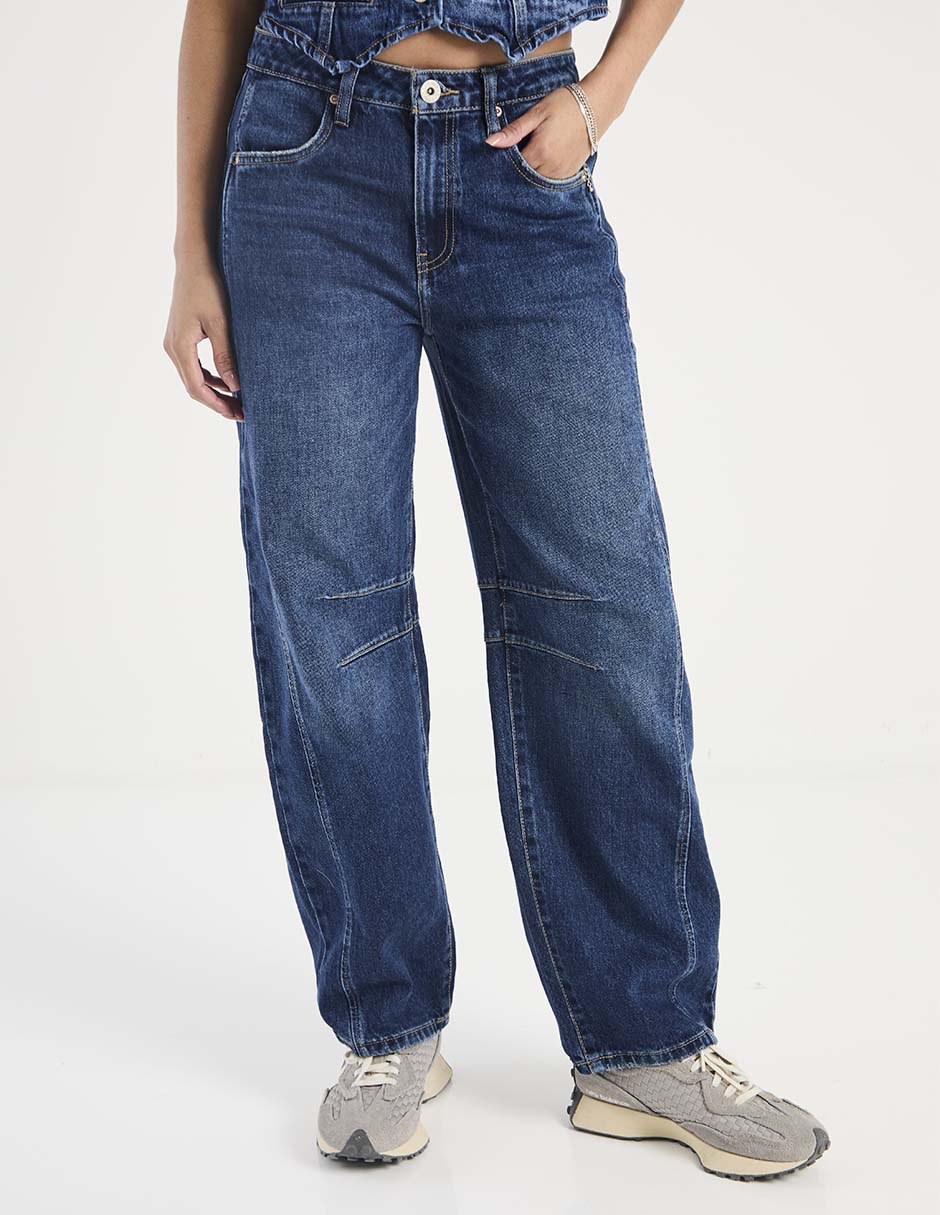 Jeans relaxed barrel para mujer