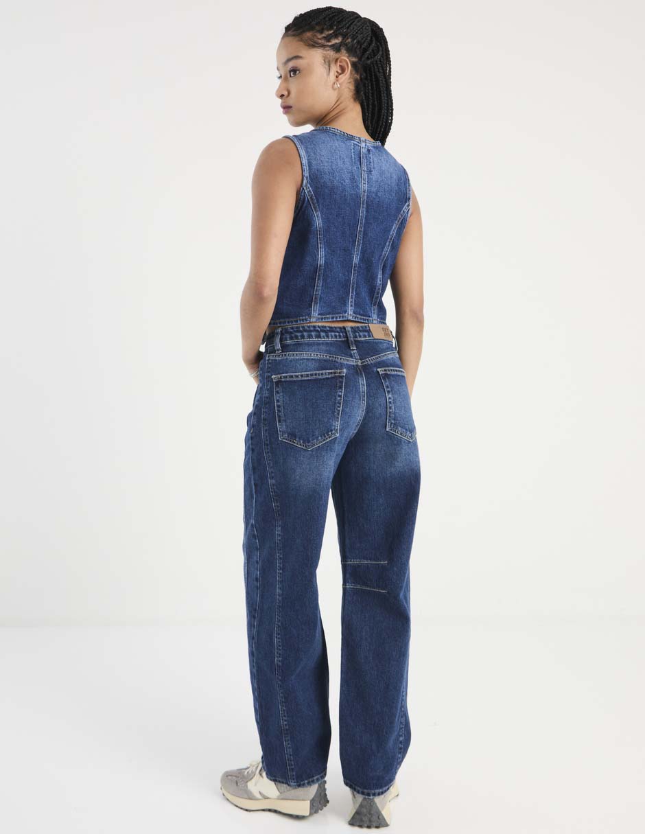 Jeans relaxed barrel para mujer