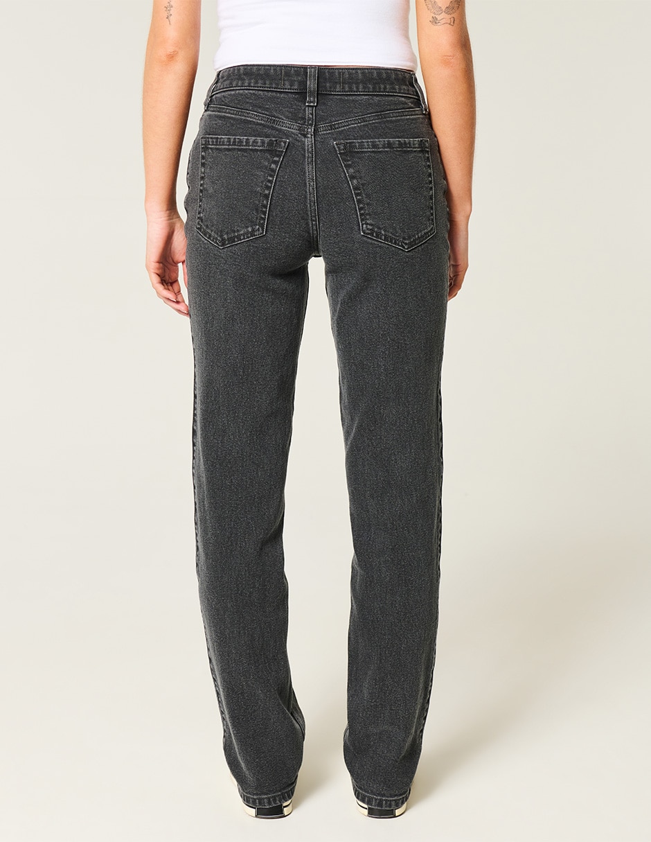Jeans straight Hollister Ki355-5288-977 corte cintura para mujer