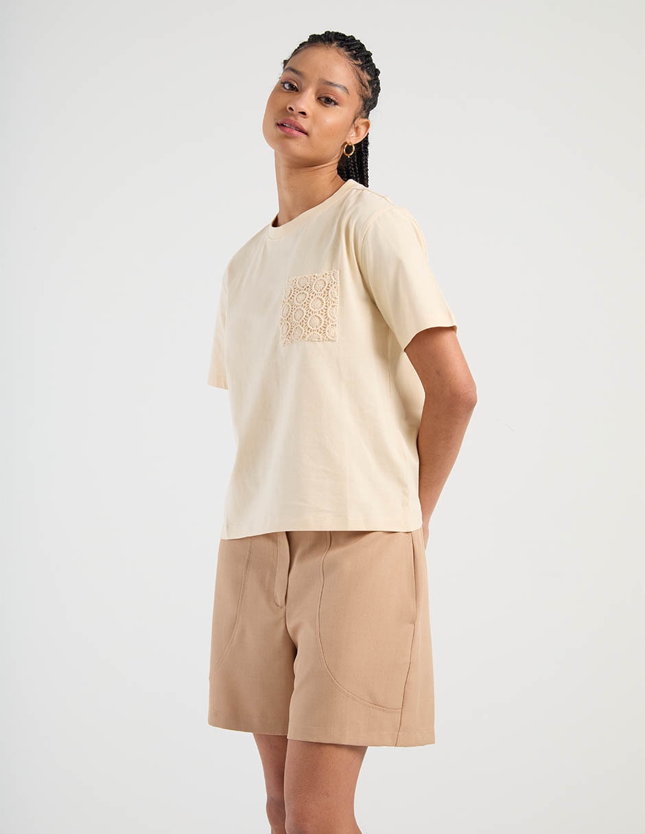 Playera manga corta cuello redondo para mujer Playera manga corta cuello redondo para mujer