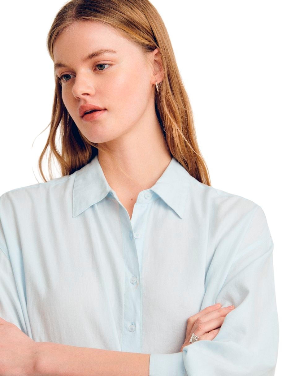 Blusa camisera manga larga para mujer 5