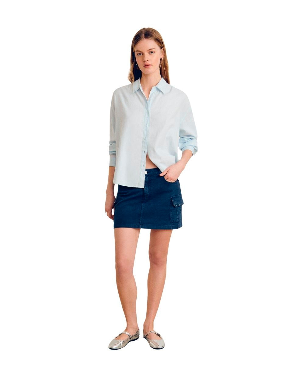 Blusa camisera manga larga para mujer 7
