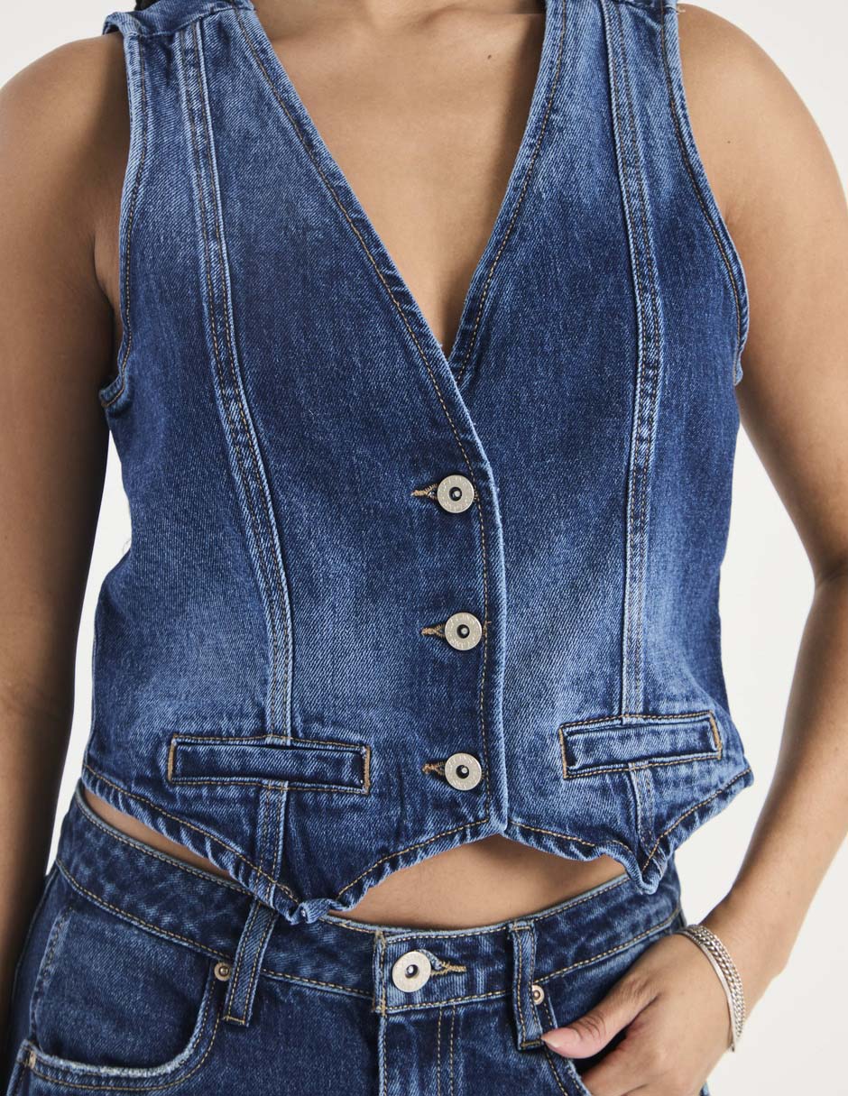 Chaleco de mezclilla para mujer 2