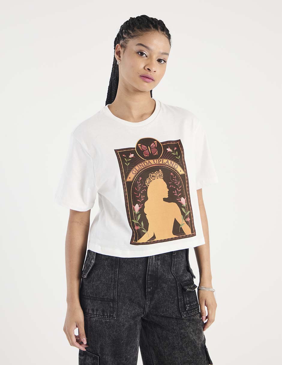 Playera manga corta Tee Bar cuello redondo para mujer