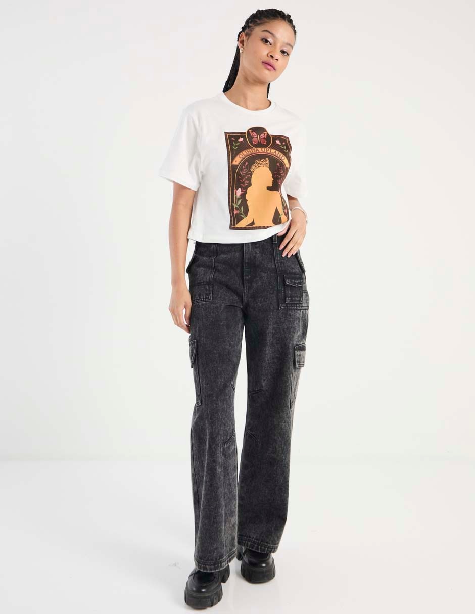 Playera manga corta Tee Bar cuello redondo para mujer